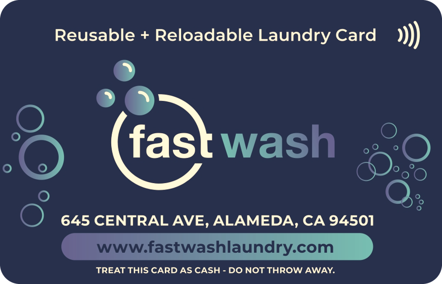 La tarjeta recargable de lavandería Fast Wash